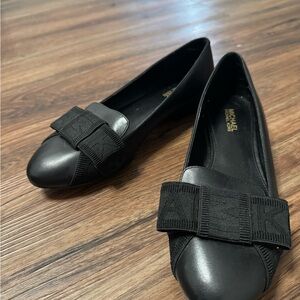 Michael Kors Black Flats with Bow Detail
